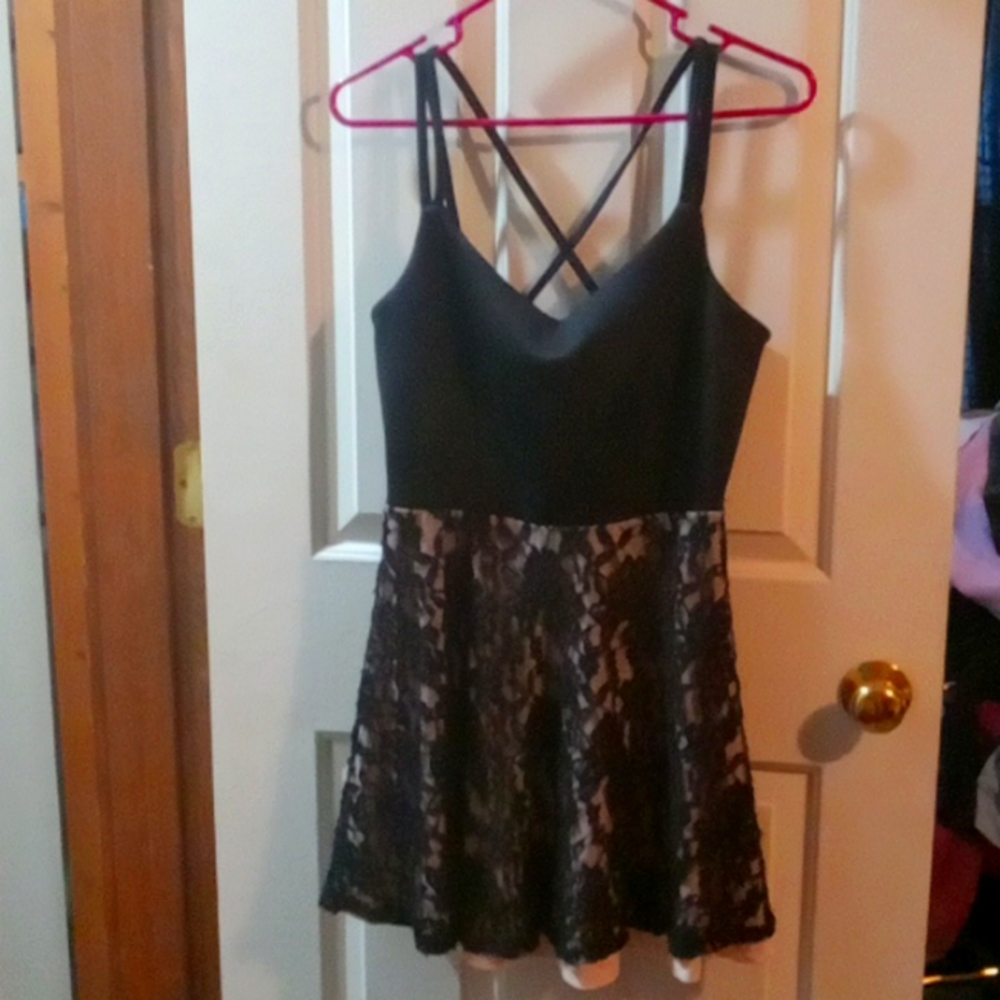 Light pink and black wet seal dress